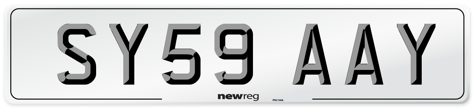 SY59 AAY Number Plate from New Reg